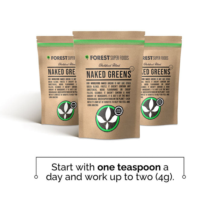 Naked Greens Whole Multivitamin Powder pouch from Forest Super Foods with organic whole-food nutrient blend
